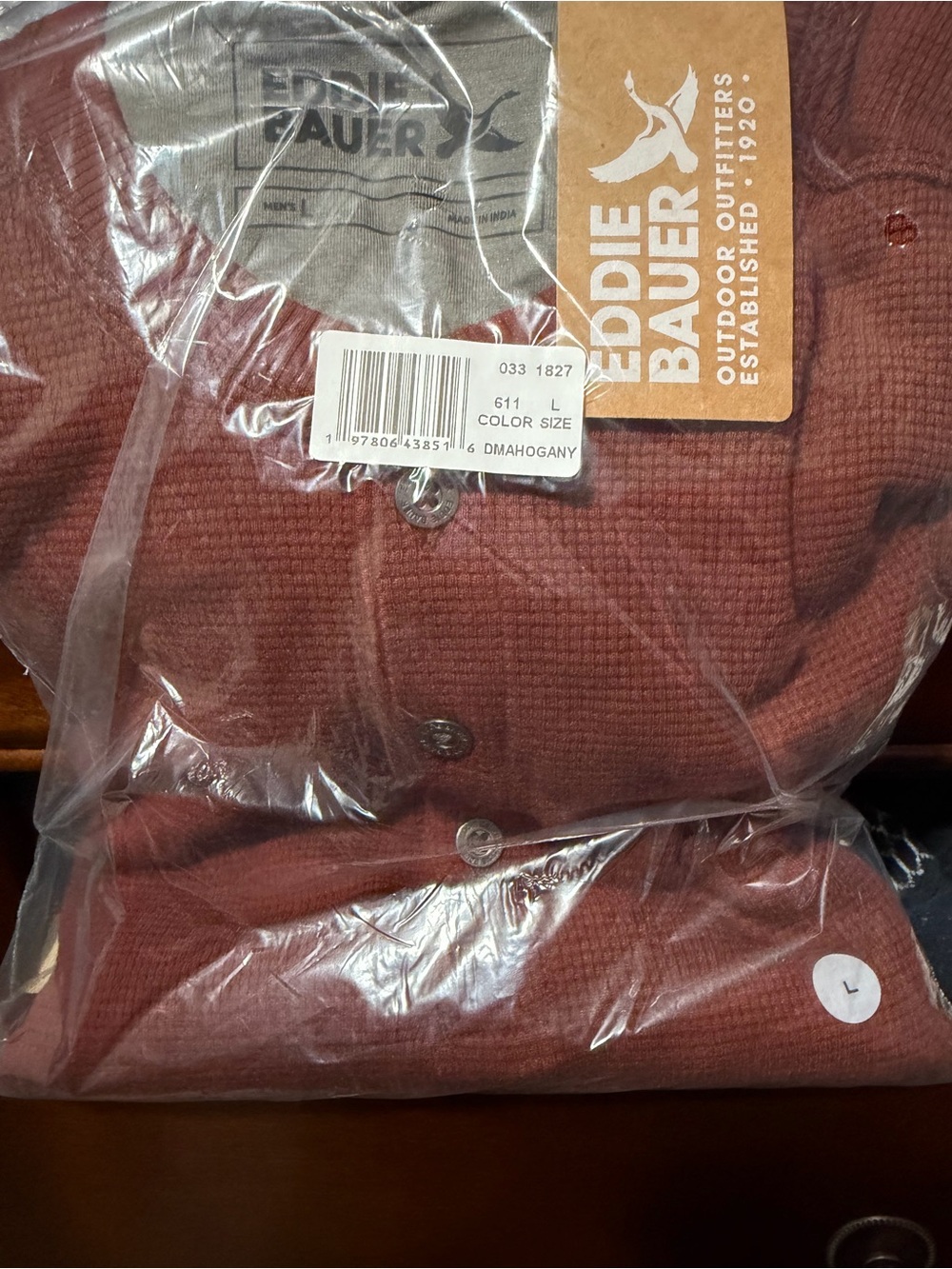 Eddie Bauer Long Sleeve Henley in Mahogany